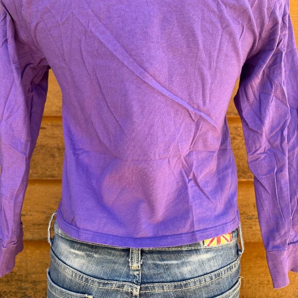 Vintage Arizona Y2k Ski Cropped Purple Long Sleeve Shirt Size XS - Picture 9 of 9